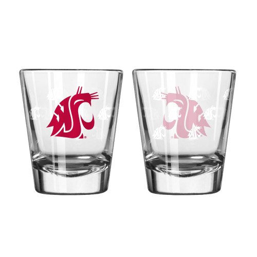 Washington State Cougars Shot Glass - 2 Pack Satin Etch