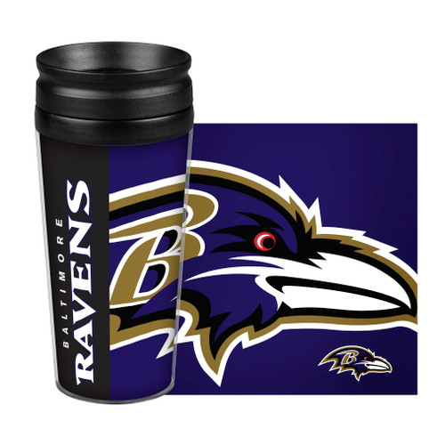 Baltimore Ravens Travel Mug 14oz Full Wrap Style Hype Design