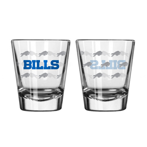 Buffalo Bills Shot Glass Satin Etch Style 2 Pack