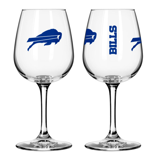 Buffalo Bills Glass 12oz Wine Game Day