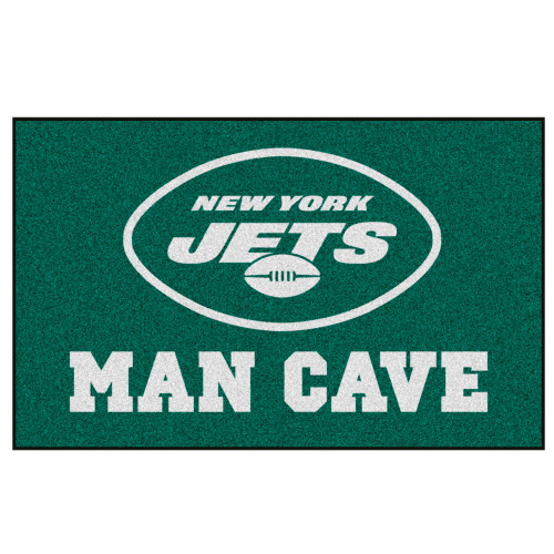 New York Jets Man Cave UltiMat Oval Jets Primary Logo Green
