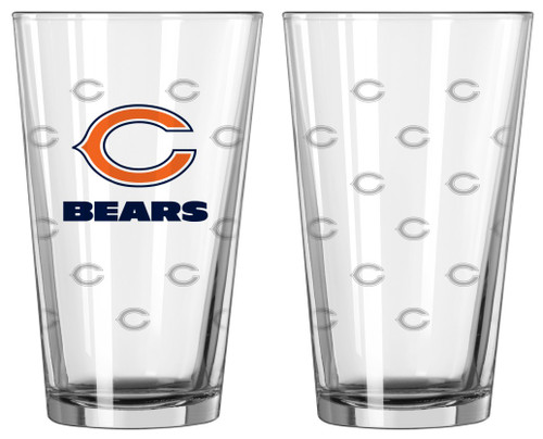 Chicago Bears Satin Etch Pint Glass Set