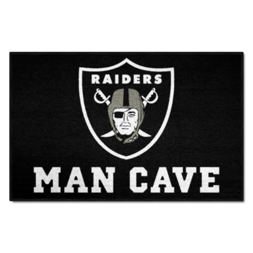 Las Vegas Raiders Man Cave Starter Raider Shield Primary Logo Black