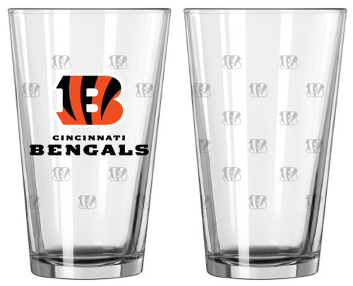 Cincinnati Bengals Satin Etch Pint Glass Set