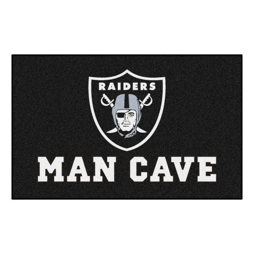 Las Vegas Raiders Man Cave UltiMat Raider Shield Primary Logo Black