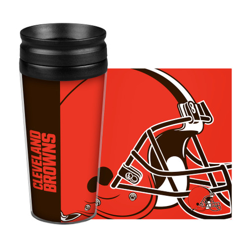 Cleveland Browns Travel Mug 14oz Full Wrap Style Hype Design