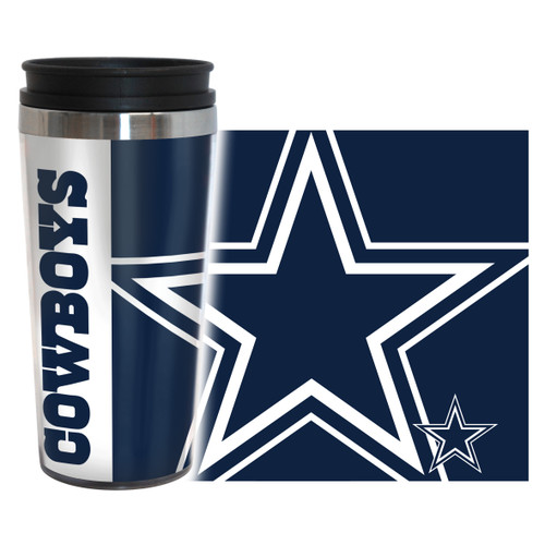 Dallas Cowboys Travel Mug 14oz Full Wrap Style Hype Design Alternate