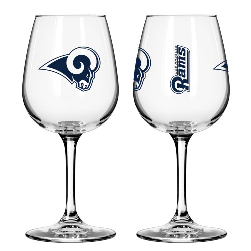 Los Angeles Rams Glass 12oz Wine Game Day