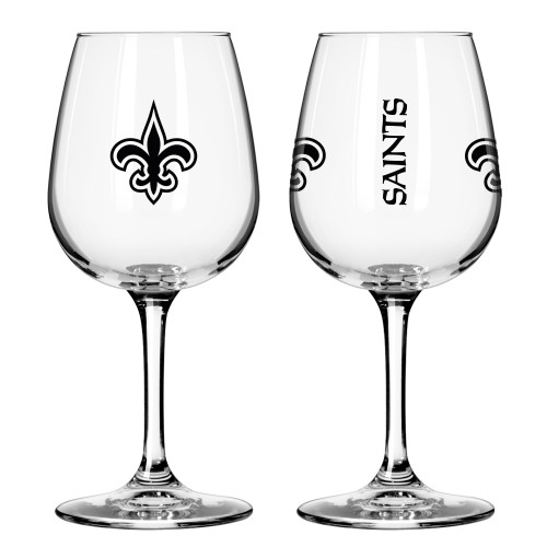New Orleans Saints Glass 12oz Wine Game Day