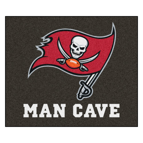 Tampa Bay Buccaneers Man Cave Tailgater Pirate Flag Primary Logo Gray