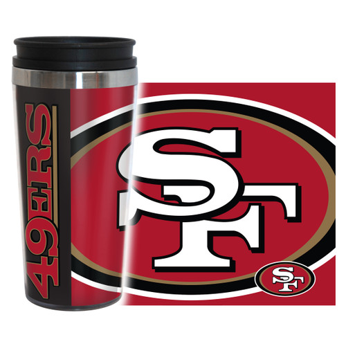 San Francisco 49ers Travel Mug 14oz Full Wrap Style Hype Design
