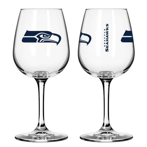 Seattle Seahawks Glass 12oz Wine Game Day