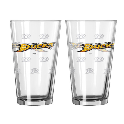 Anaheim Ducks Glass Pint Satin Etch 2 Piece Set