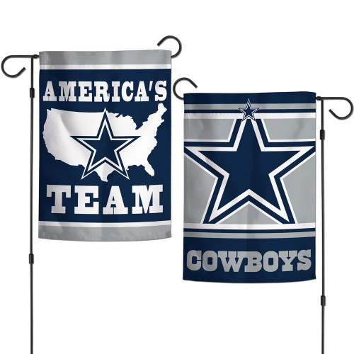 Dallas Cowboys Flag 12x18 Garden Style 2 Sided Slogan Design
