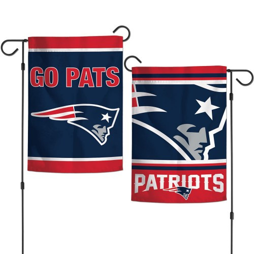 New England Patriots Flag 12x18 Garden Style 2 Sided Slogan Design