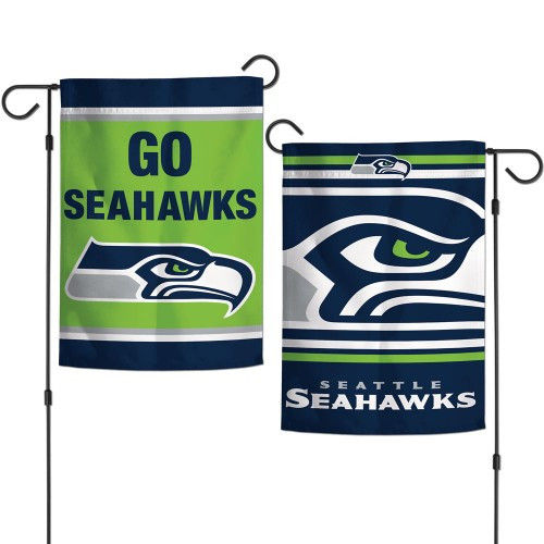 Seattle Seahawks Flag 12x18 Garden Style 2 Sided Slogan Design