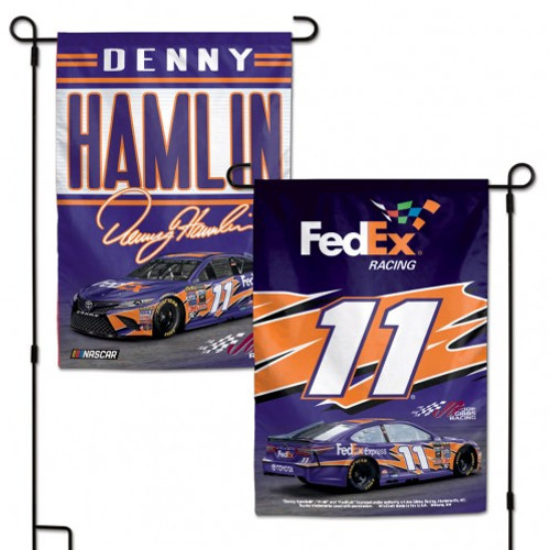 Nascar Denny Hamlin Flag 12x18 Garden Style 2 Sided