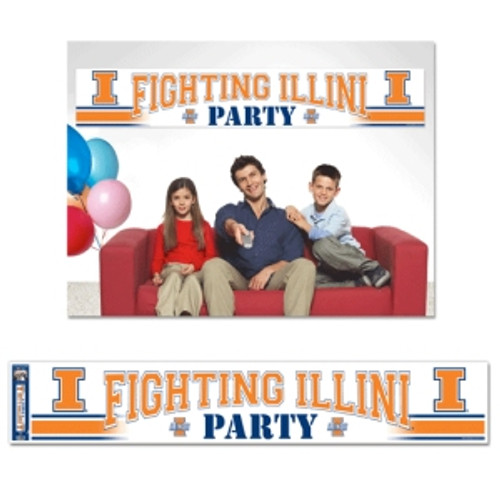 Illinois Fighting Illini Banner 12x65 Party Style