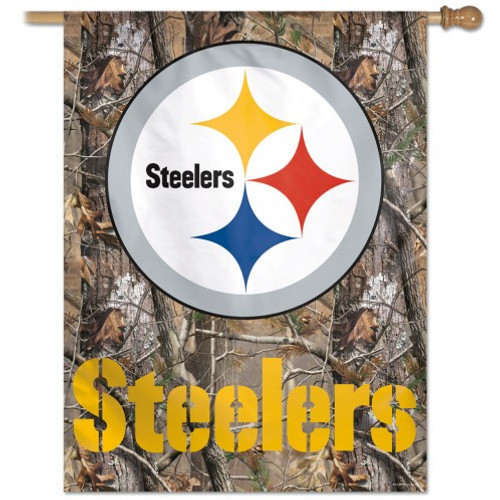 Pittsburgh Steelers Banner 27x37 Vertical Camo Design