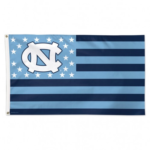North Carolina Tar Heels Flag 3x5 Deluxe Style Stars and Stripes Design