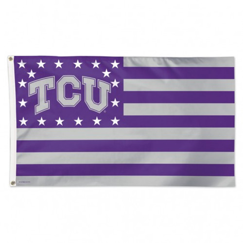 TCU Horned Frogs Flag 3x5 Deluxe Style Stars and Stripes Design