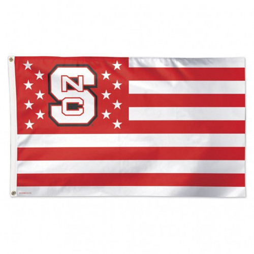 North Carolina State Wolfpack Flag 3x5 Deluxe Style Stars and Stripes Design