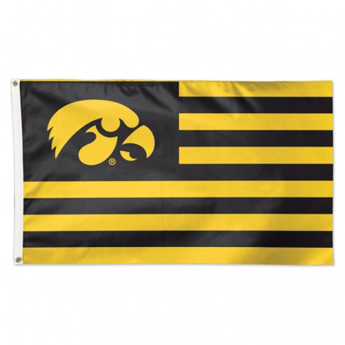 Iowa Hawkeyes Flag 3x5 Deluxe Style Stars and Stripes Design