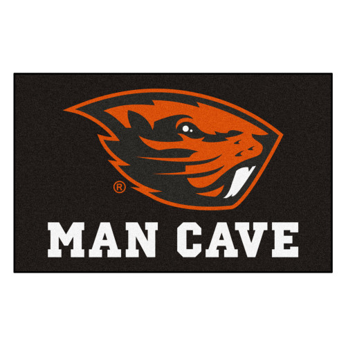 Oregon State University - Oregon State Beavers Man Cave UltiMat Beaver Primary Logo Black