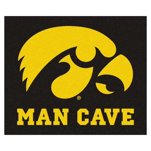 University of Iowa - Iowa Hawkeyes Man Cave Tailgater Tigerhawk Primary Logo Black