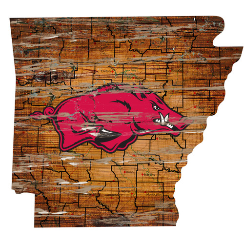 Arkansas Razorbacks Sign Wood 24 Inch State Wall Art Design