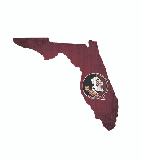 Florida State Seminoles Sign Wood Logo State Design