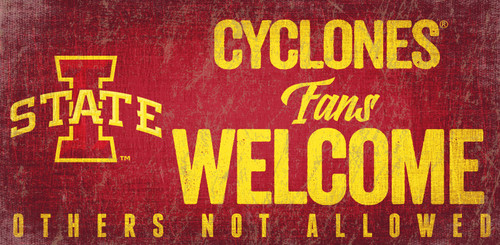 Iowa State Cyclones Wood Sign Fans Welcome 12x6