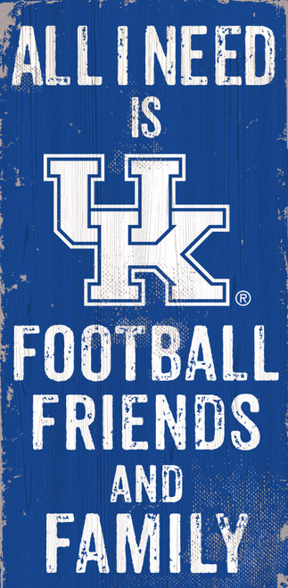 Kentucky Wildcats Sign Wood 6x12 Football Friends and Family Design Color