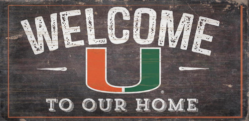 Miami Hurricanes Sign Wood 6x12 Welcome To Our Home Design