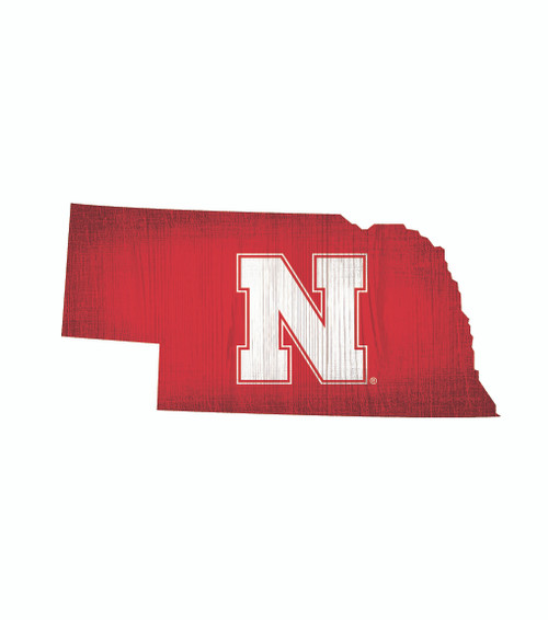 Nebraska Cornhuskers Sign Wood Logo State Design