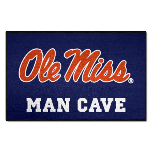 University of Mississippi - Ole Miss Rebels Man Cave Starter "Ole Miss" Script Logo Navy