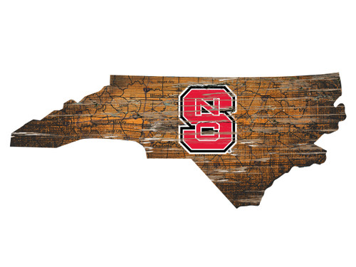 North Carolina State Wolfpack Wood Sign - State Wall Art