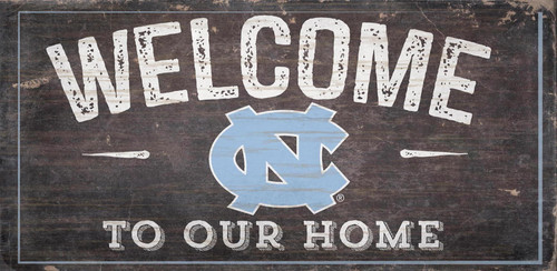 North Carolina Tar Heels Sign Wood 6x12 Welcome To Our Home Design