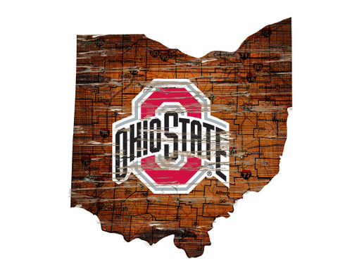 Ohio State Buckeyes Sign Wood 24 Inch State Wall Art Design