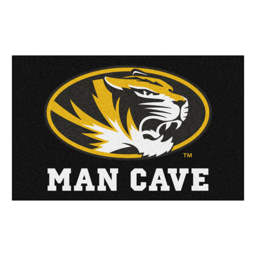 University of Missouri - Missouri Tigers Man Cave UltiMat Tiger Head Primary Logo Black