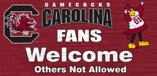 South Carolina Gamecocks Wood Sign - Fans Welcome 12"x6"