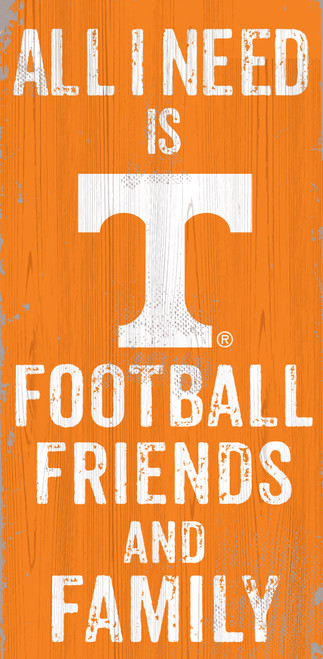 Tennessee Volunteers Sign Wood 6x12 Football Friends and Family Design Color