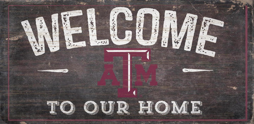 Texas A&M Aggies Sign Wood 6x12 Welcome To Our Home Design
