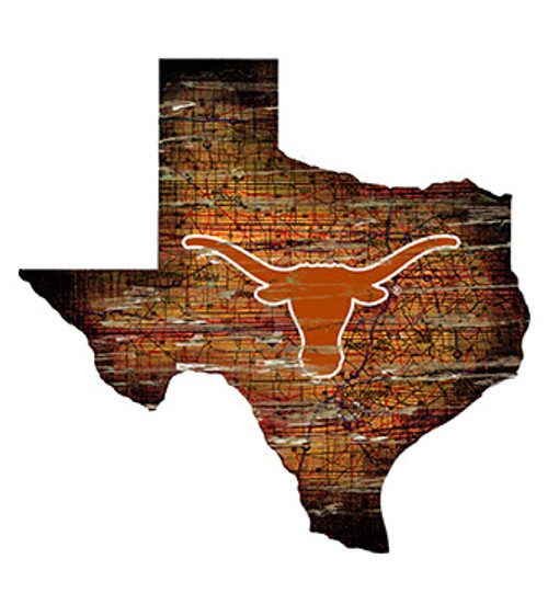 Texas Longhorns Sign Wood 24 Inch State Wall Art Design