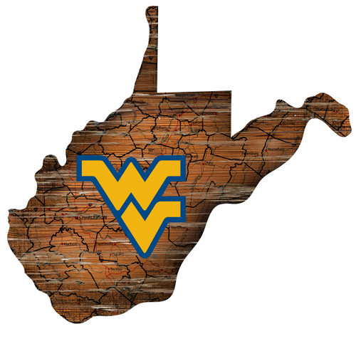 West Virginia Mountaineers Wood Sign - State Wall Art