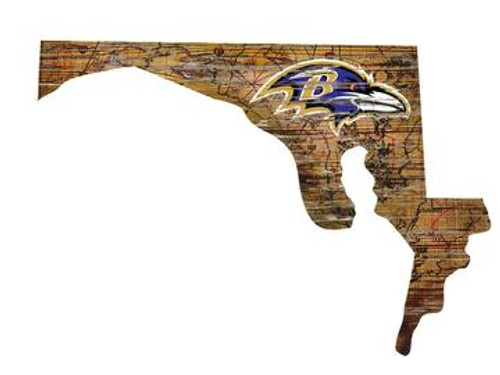 Baltimore Ravens Sign Wood 24 Inch State Wall Art Design
