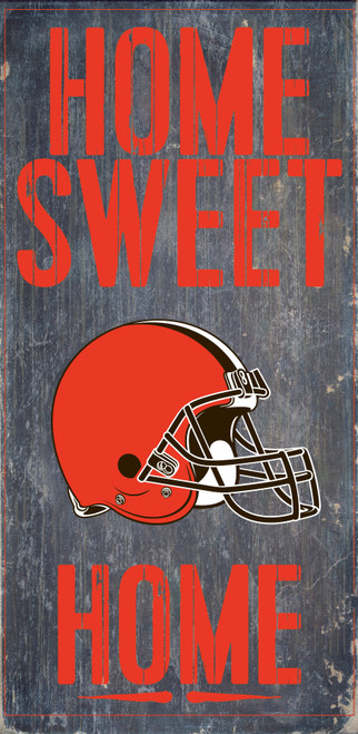 Cleveland Browns Wood Sign - Home Sweet Home 6"x12"