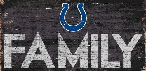 Indianapolis Colts Sign Wood 12x6 Family Design