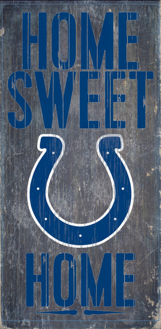 Indianapolis Colts Wood Sign - Home Sweet Home 6"x12"