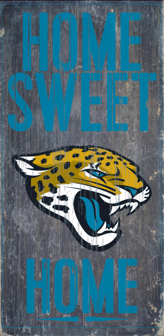 Jacksonville Jaguars Wood Sign - Home Sweet Home 6"x12"